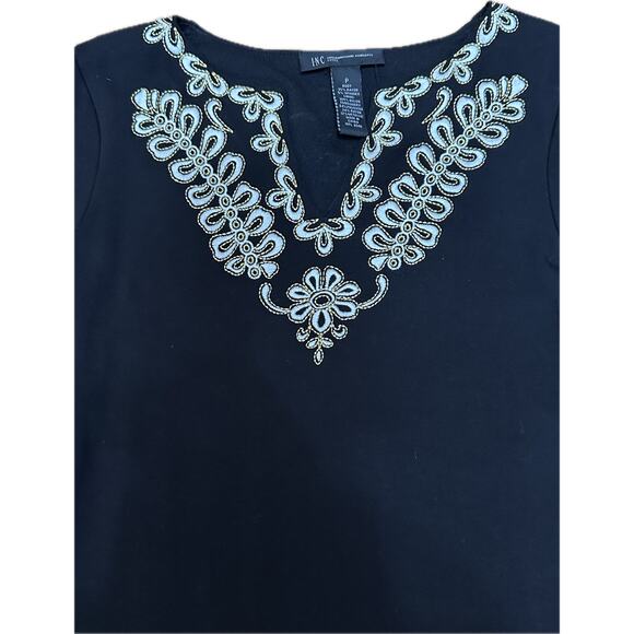 INC Petite Small Black Embroidered Long Sleeve Dress NWT - Picture 7 of 7